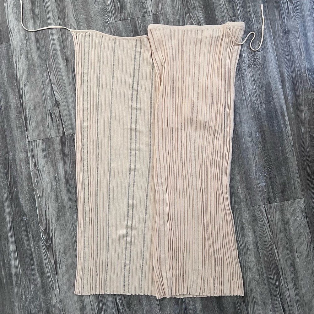 Zara Cream Pleated Wrap Maxi Skirt - Picture 4 of 6